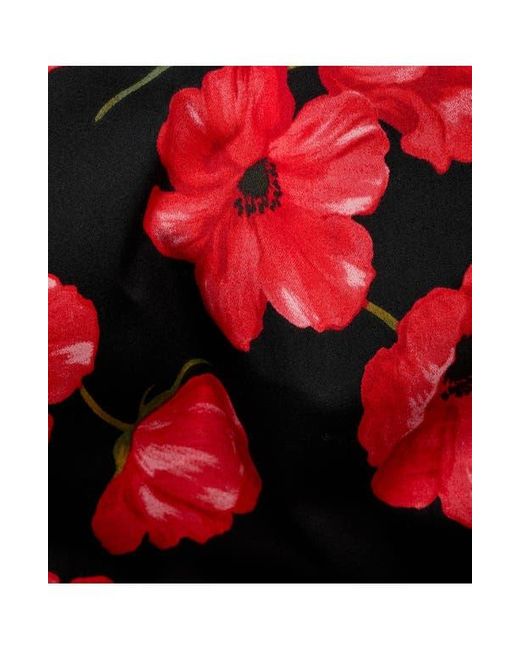 Mango Red Strapless Floral Minidress