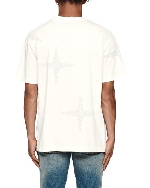Purple Brand White Heavyweight Logo Cotton Graphic T-Shirt for men