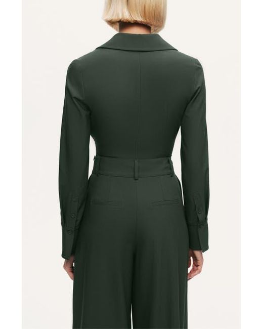 Nocturne Green Sculpted Deep-V Corset Blouse