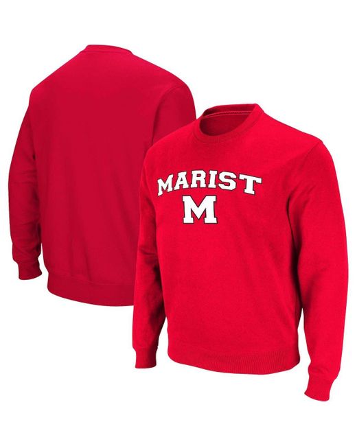 Colosseum Athletics Red Marist Foxes Arch Over Logo Pullover Sweatshirt At Nordstrom for men