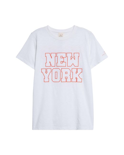Cinq À Sept White Chain Stitch Paris New York T-shirt