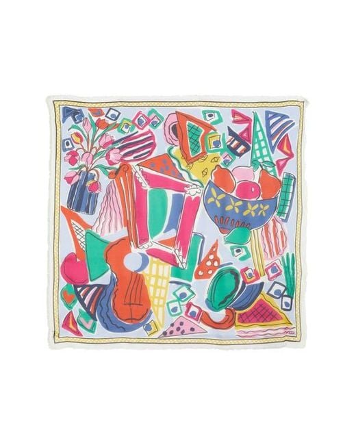 Echo Blue Cubists Square Scarf