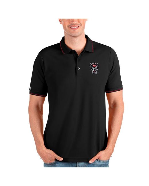 Antigua Black /red Nc State Wolfpack Affluent Polo At Nordstrom for men