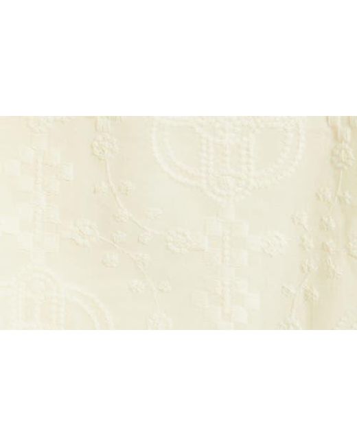 Wit & Wisdom White Embroidered Split Neck Top