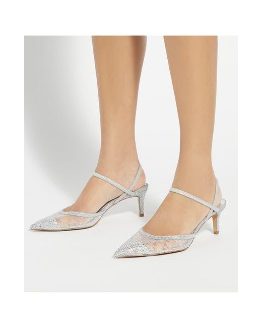 Dune White Charismatic Ankle Strap Pump