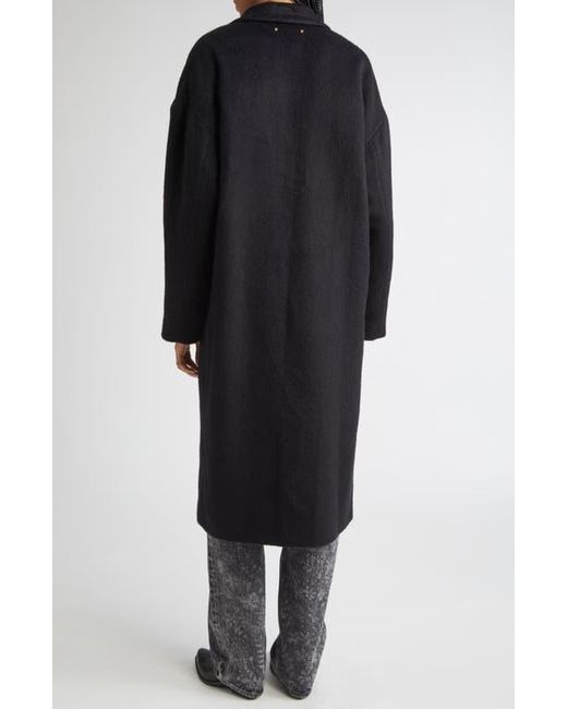 Golden Goose Deluxe Brand Black Single Breaste Wool Blend Coccon Coat