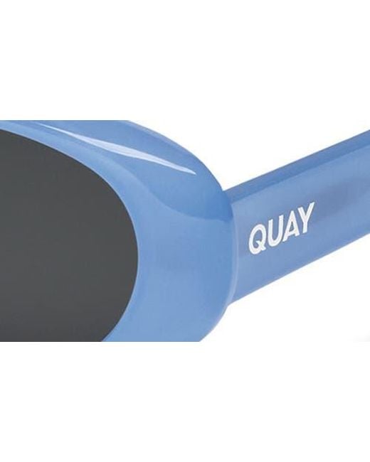 Quay Blue Felt Cute 52Mm Gradient Small Oval Sunglasses