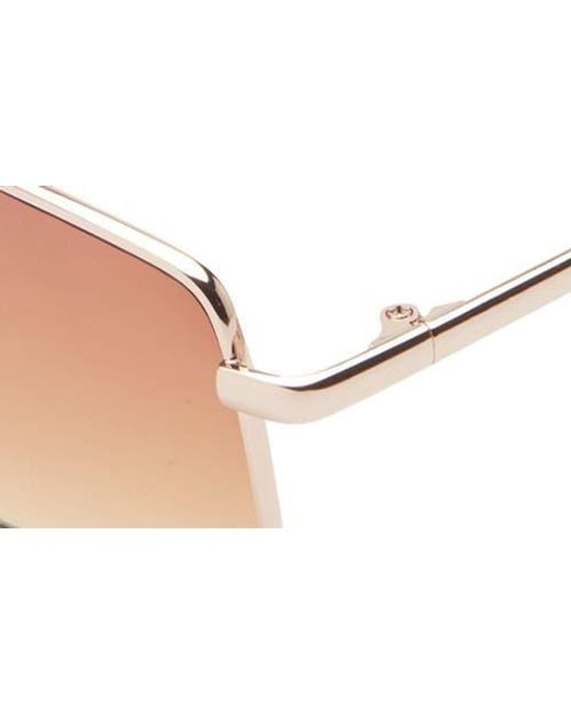 BP. Brown Gradient Rectangular Aviator Sunglasses