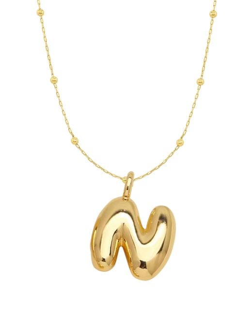 Emma Rae Metallic 14K Plated Bubble Initial Pendant Necklace