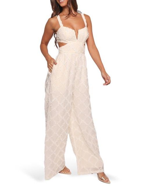 Petal & Pup Natural Avella Cutout Wide Leg Jumpsuit