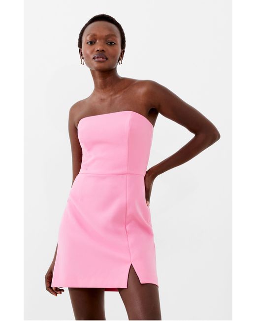 French Connection Red Whisper Strapless Minidress