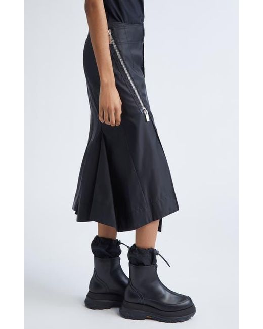 Sacai Black Insulated Nylon Twill Skirt