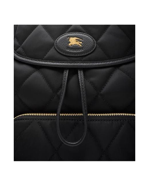 Burberry Black Horseshoe Quilted Nylon Backpack