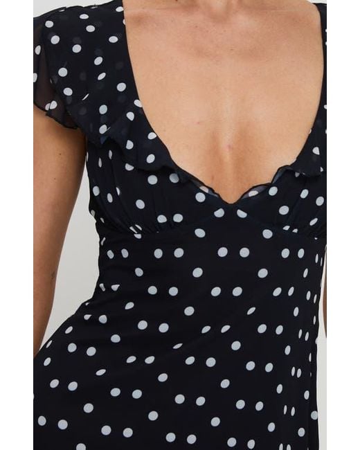 Princess Polly I Guess So Polka Dot Minidress in Black | Lyst