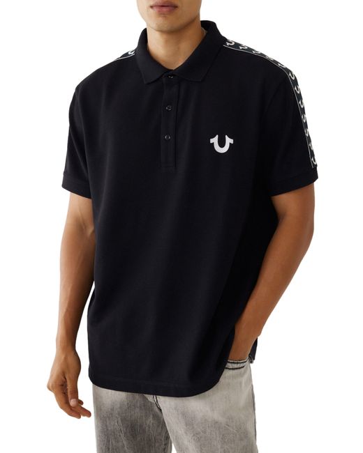 True Religion Logo Polo in Black for Men Lyst