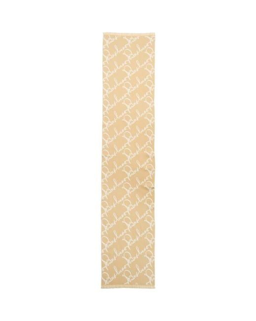 Burberry Metallic Ribbon Text Wool Scarf