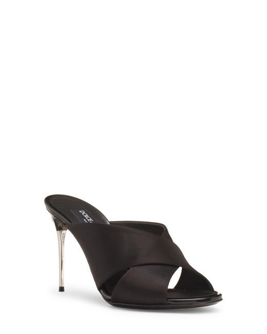 Dolce & Gabbana Black Keira Crossover Strap Slide Sandal
