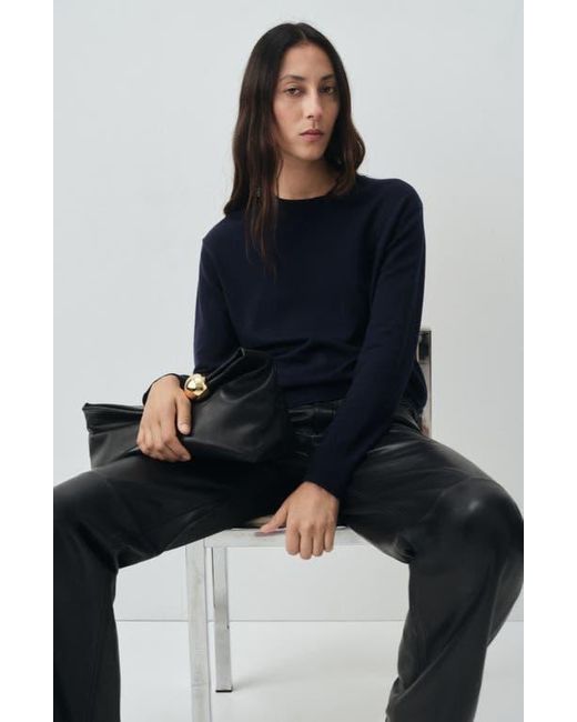 Mango Blue Crewneck Wool Sweater
