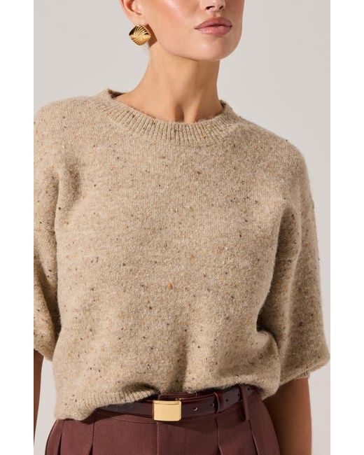 Astr Purple Colette Elbow Sleeve Sweater