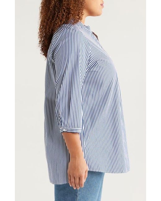 Harshman Blue Derrington Stripe Cotton Tunic Top