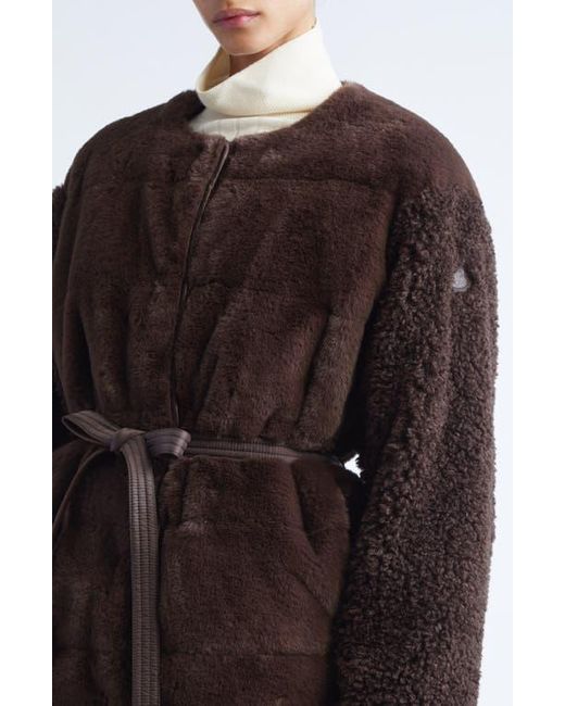 Moncler Brown Jouillat Faux Fur Down Jacket