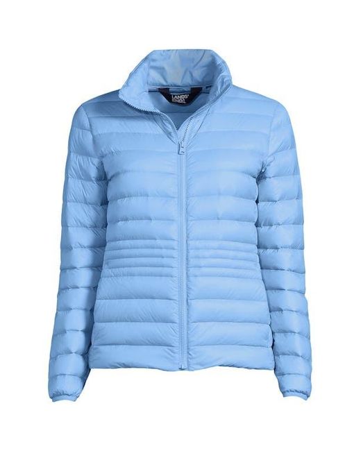 Lands' End Blue Wanderweight Ultralight Packable Down Jacket