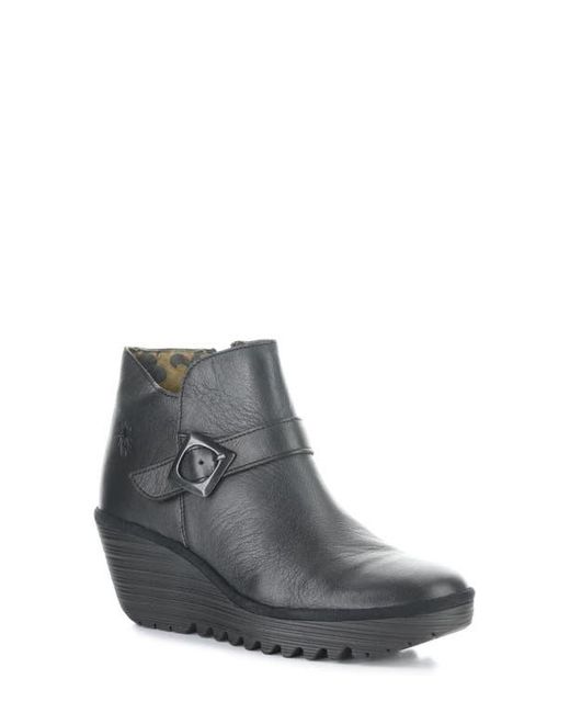 Fly London Gray Yort Wedge Bootie