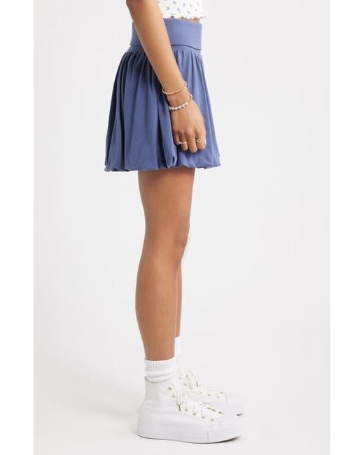 BP. Blue Bubble Hem Miniskirt