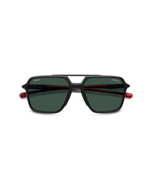 Carrera Green X Ducati Carduc 55Mm Rectangular Aviator Sunglasses for men