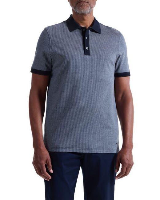 Bugatchi Blue Mercerized Cotton Polo for men