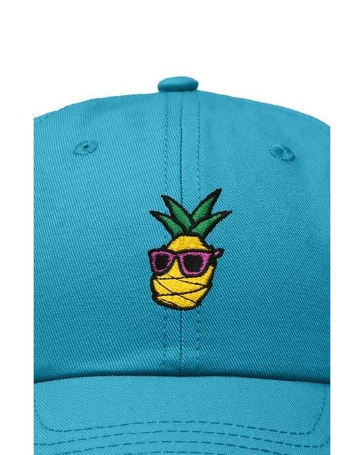 Alix Blue Pineapple Embroidered Dad Hat for men