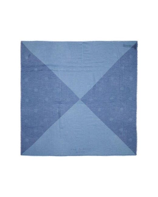 Rag & Bone Blue Geo Dagger Wool Blend Square Scarf