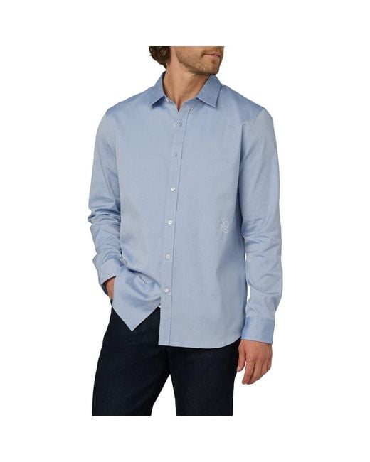 Joe's Jeans Blue The Grant Monogram Button-Up Shirt for men