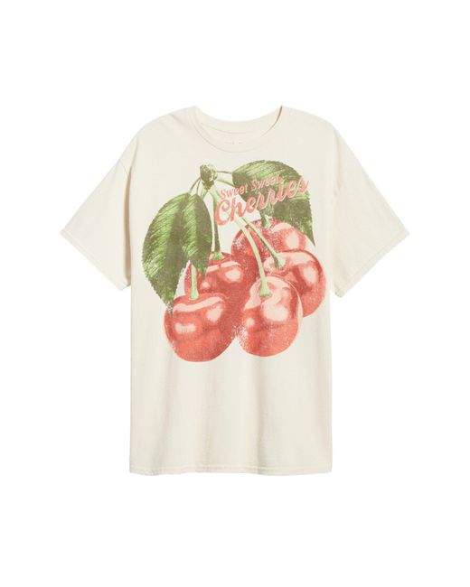 THE VINYL ICONS Red Cherries Cotton Graphic T-shirt