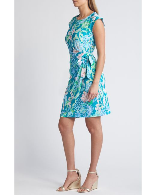Lilly Pulitzer Blue Lilly Pulitzer Toryn Floral Side Tie Dress