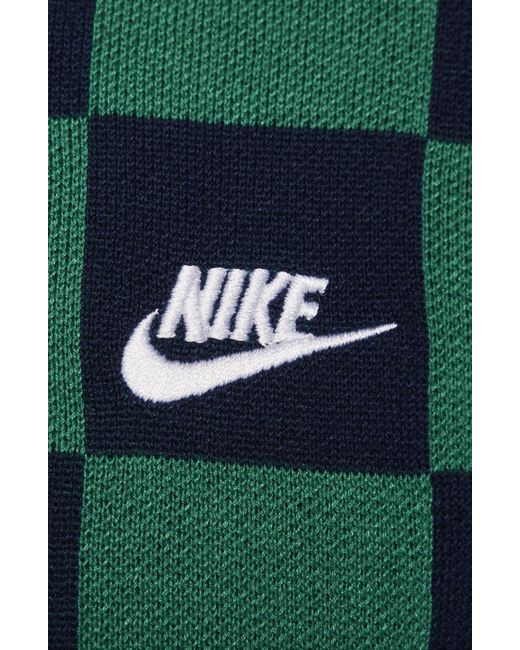 Nike Green Club Checkers Jacquard Polo Sweater for men