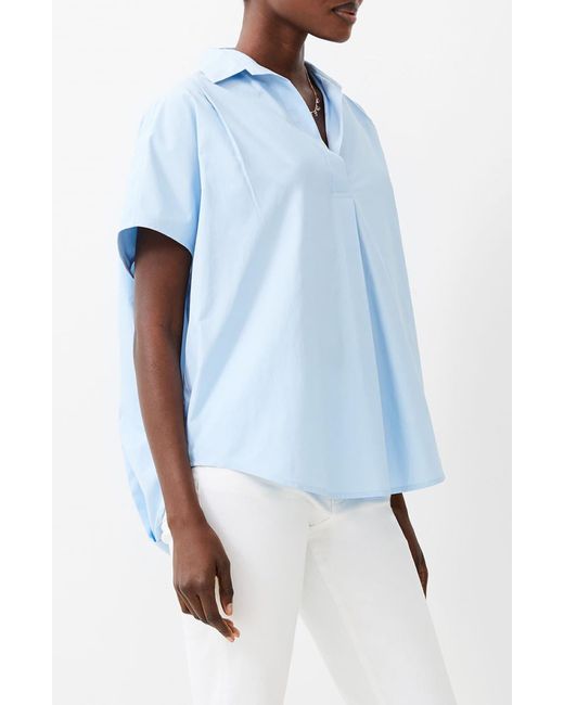French Connection Blue Popover Poplin Shirt
