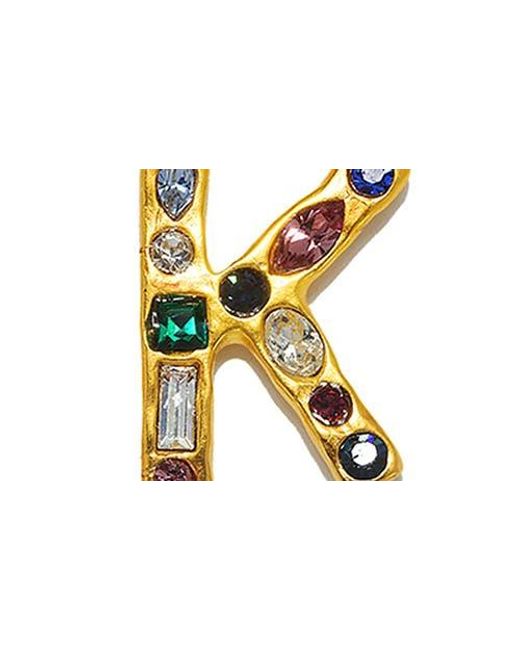 Sequin Metallic Emilie Crystal Initial Pendant Necklace