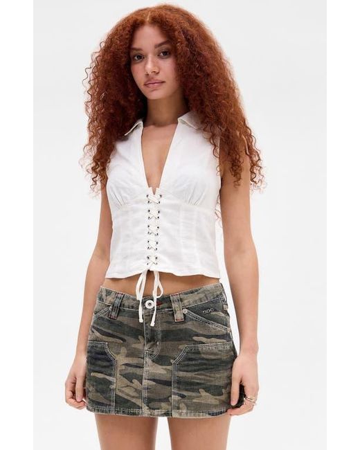 BDG Green Low Rise Carpenter Denim Miniskirt