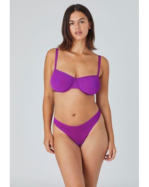 CUUP Purple The Balconette Mesh Underwire Bra