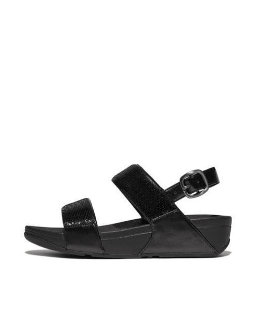 Fitflop Black Lulu Sequin Back-Strap Sandals
