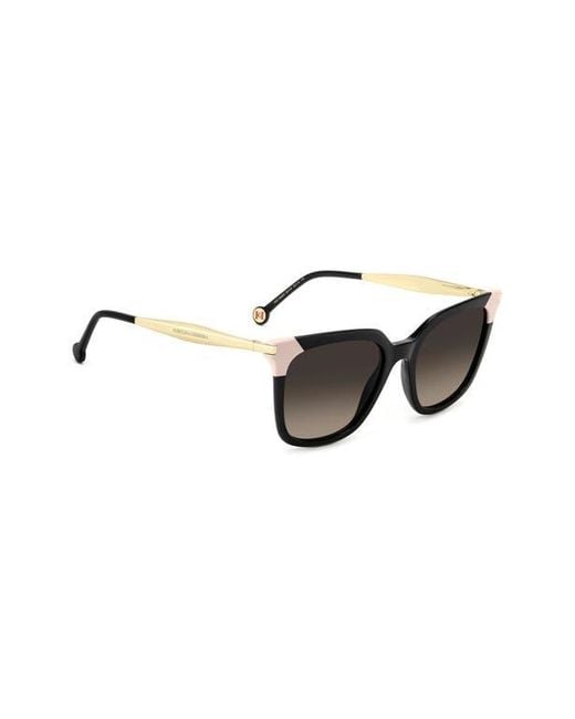 Carolina Herrera Black 53Mm Rectangular Sunglasses