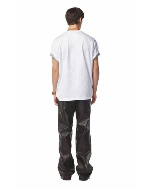 MCM White Monogram Patch Pocket T-Shirt for men