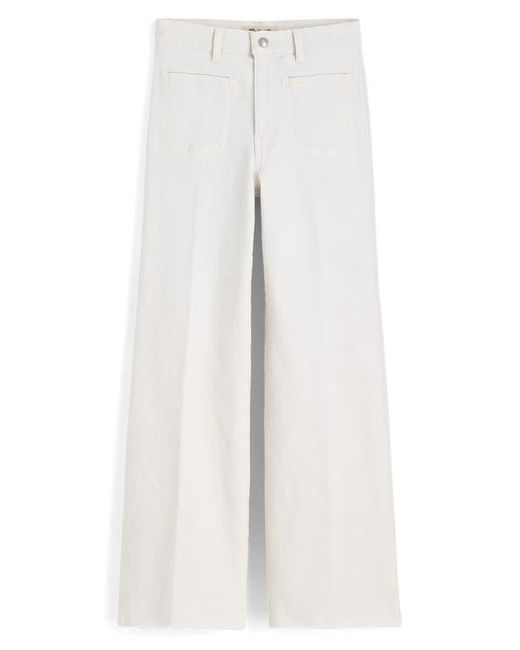 Madewell White The Flared Wide Leg Crop Jeans