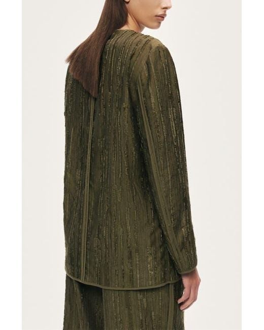 Nocturne Green Textured Tailored Jacket