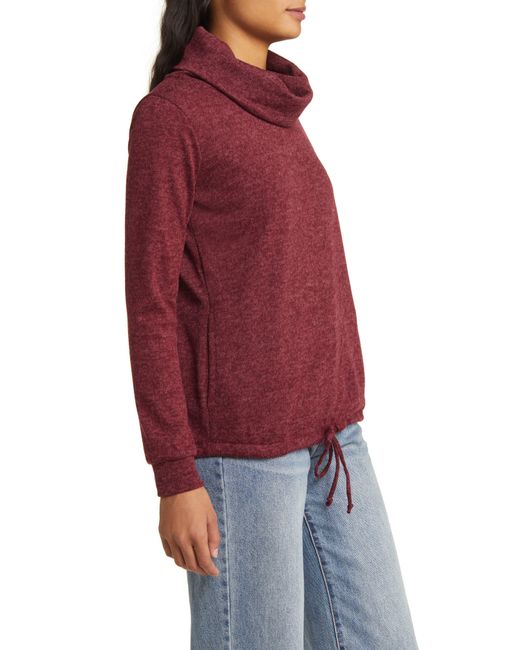 Loveappella Red Cowl Neck Knit Top