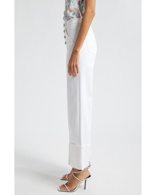 Cinq À Sept White Benji Wide Leg Jeans