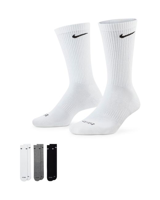 Nike Assorted 3-pack Everyday Plus Cushion Crew Training Socks in Black ...