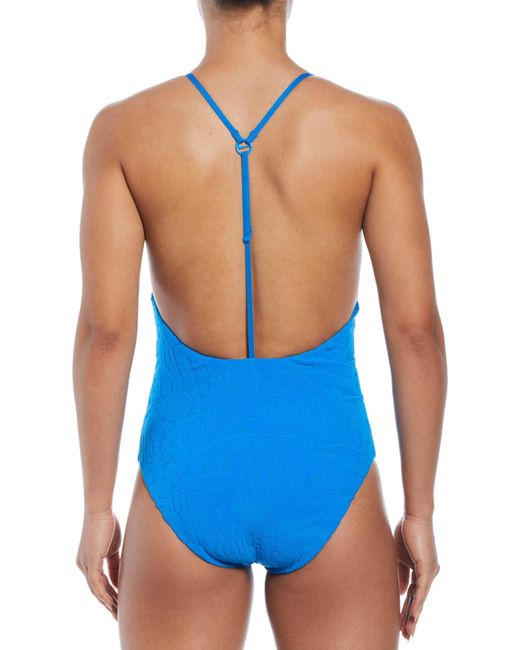 Nike Blue Retro Flow One-piece Swimsuit