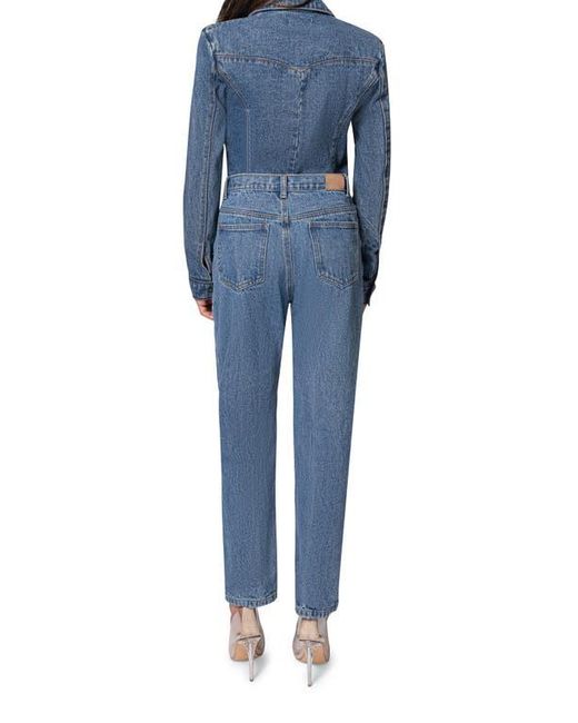 JLUXLABEL Blue Dominica Denim Blazer Bodysuit